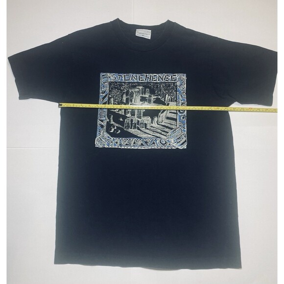 Stonehenge English T-Shirt Black Blue Graphic Tee XL Archaeology Collectible EUC - Picture 3 of 6